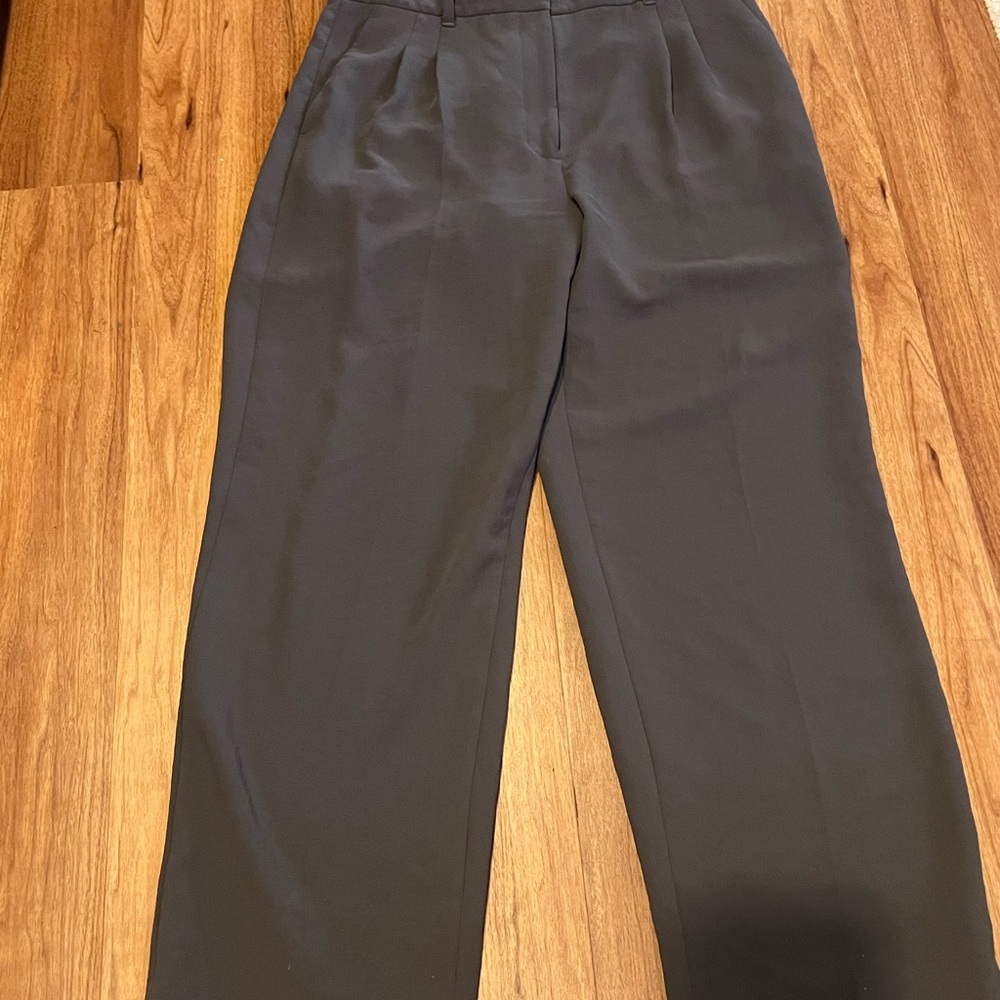 Aritzia Wilfred Effortless Pant Charcoal Wide-Leg Trousers